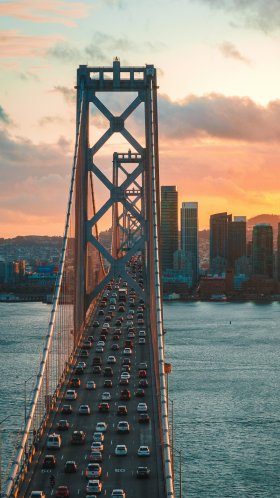 Обои Сан-Франциско-Окленд Бэй-Бридж, мост Golden Gate, СанФранциско, Мост Золотые Ворота, Батареи Спенсер для Google Pixel XL, Meizu Pro 7, Nokia 8, HTC U, Huawei P10 Quad HD, заставка, 1440x2560 картинка