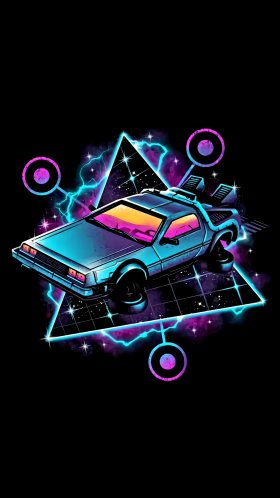 Обои Делориан, назад в будущее искусство, ДМС Делориан, Delorean машины времени, арт для Google Pixel XL, Meizu Pro 7, Nokia 8, HTC U, Huawei P10 Quad HD, заставка, 1440x2560 картинка