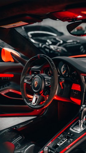 Обои Порше интерьер, Порше, легковые автомобили, спорткар, porsche 911 gt2 для Google Pixel XL, Meizu Pro 7, Nokia 8, HTC U, Huawei P10 Quad HD, заставка, 1440x2560 картинка
