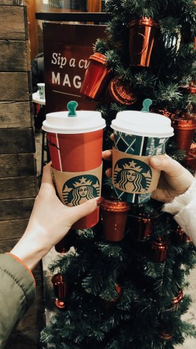Обои новый логотип starbucks 2011, Рождественский день, Рождественские украшения, цветочный горшок, праздник для Google Pixel XL, Meizu Pro 7, Nokia 8, HTC U, Huawei P10 Quad HD, заставка, 1440x2560 картинка