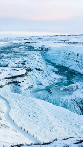 Обои гульфосс, Gullfoss Водопад, водопад, лед, ледяная форма для Google Pixel XL, Meizu Pro 7, Nokia 8, HTC U, Huawei P10 Quad HD, заставка, 1440x2560 картинка