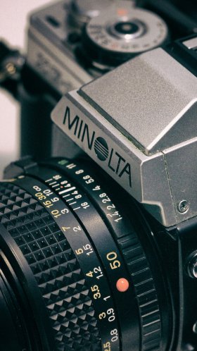 Обои камера, цифровые зеркальные, объектив камеры, компания Minolta, аксессуары для камеры для Google Pixel XL, Meizu Pro 7, Nokia 8, HTC U, Huawei P10 Quad HD, заставка, 1440x2560 картинка