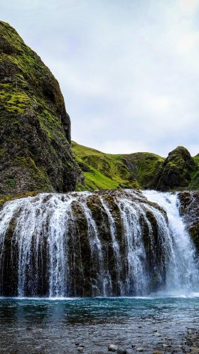 Обои водопад, водоем, природный ландшафт, гидроресурсы, природа для Google Pixel XL, Meizu Pro 7, Nokia 8, HTC U, Huawei P10 Quad HD, заставка, 1440x2560 картинка