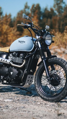 Обои Мотоциклы Triumph, мотоцикл, triumph scrambler, triumph bonneville bobber, автомобильные шины для Google Pixel XL, Meizu Pro 7, Nokia 8, HTC U, Huawei P10 Quad HD, заставка, 1440x2560 картинка