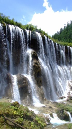 Обои долина Цзючжайгоу, Жемчужный Водопад Шол, водопад, гидроресурсы, водоем для Google Pixel XL, Meizu Pro 7, Nokia 8, HTC U, Huawei P10 Quad HD, заставка, 1440x2560 картинка