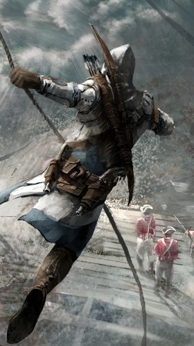 Обои Assassins Creed III, assassins creed, Эцио Аудиторе, Коннор кенуэй, ubisoft для Google Pixel XL, Meizu Pro 7, Nokia 8, HTC U, Huawei P10 Quad HD, заставка, 1440x2560 картинка